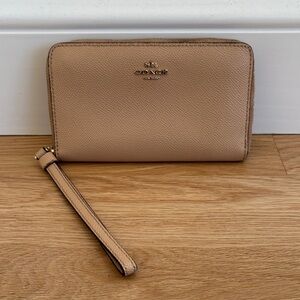 Coach Beige Wristlet Wallet